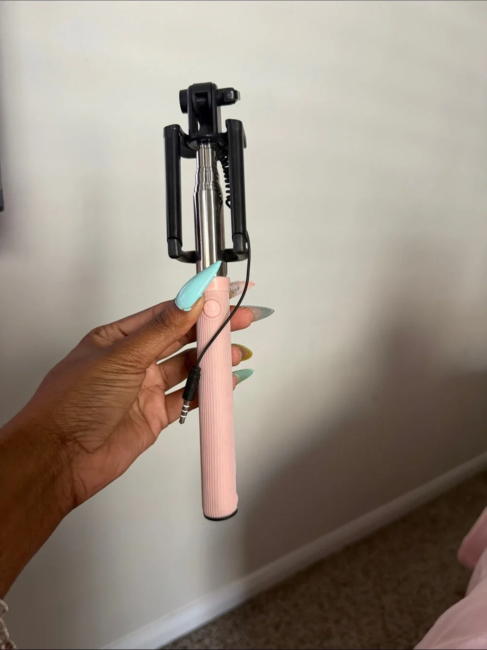 Pink Selfie Stick Phone Holder
